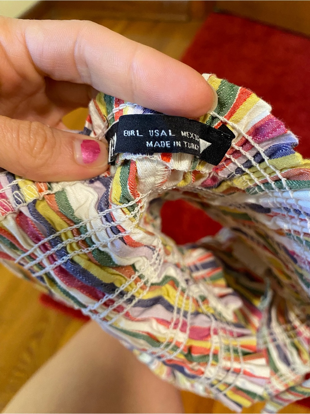 Zara Smocked Multicolor Striped Tank - Picture 4 of 5